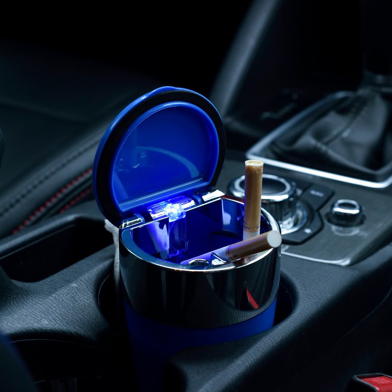 Ashtray with LED, assorted colors, diameter 8 cm