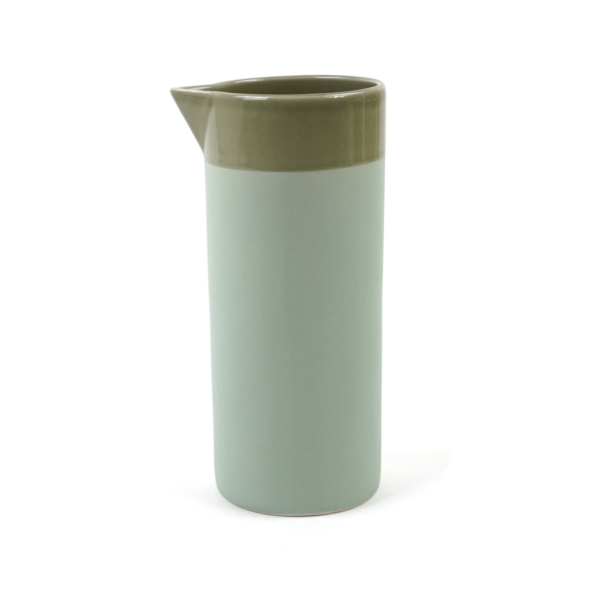 Pot à eau Cyl cer mat avec bande céladon 1000ml 8,5x20cm