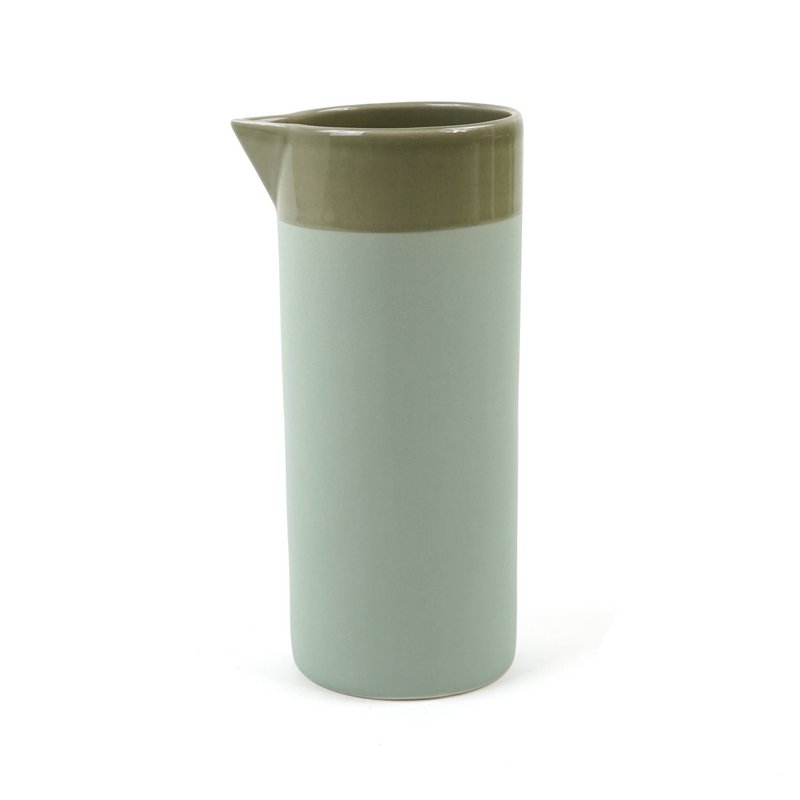 Pot à eau Cyl cer mat avec bande céladon 1000ml 8,5x20cm