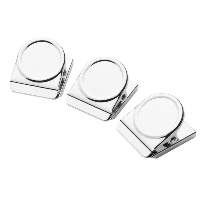 Magnetclip Westcott 45x38mm 3 Stk. Verchromt. Kappe: 60-70 Blatt Papier à 80 g.