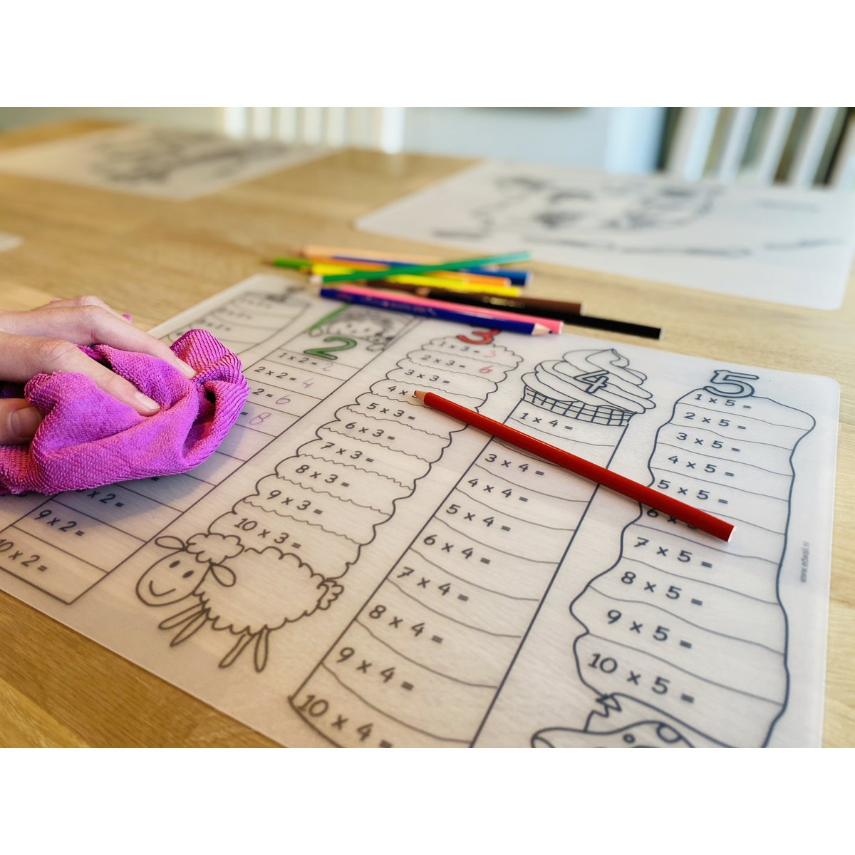 Herkleurbare placemat Paddestoel en Kaboutermeisje