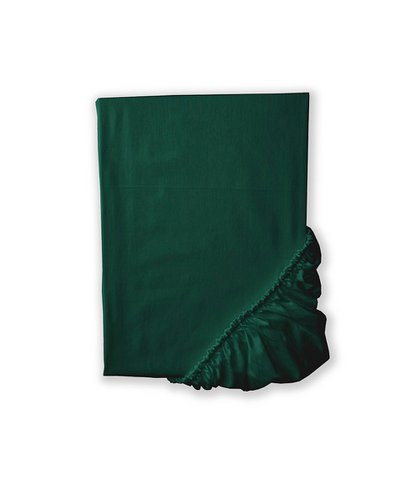 Satin-Bettlaken mit Gummizug, einfarbig, Royal Green