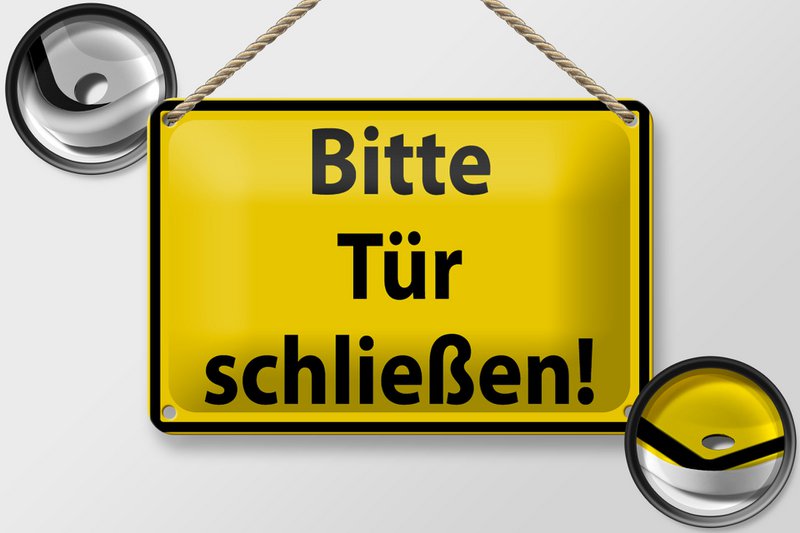 Tin sign warning sign 18x12cm Please close door decoration