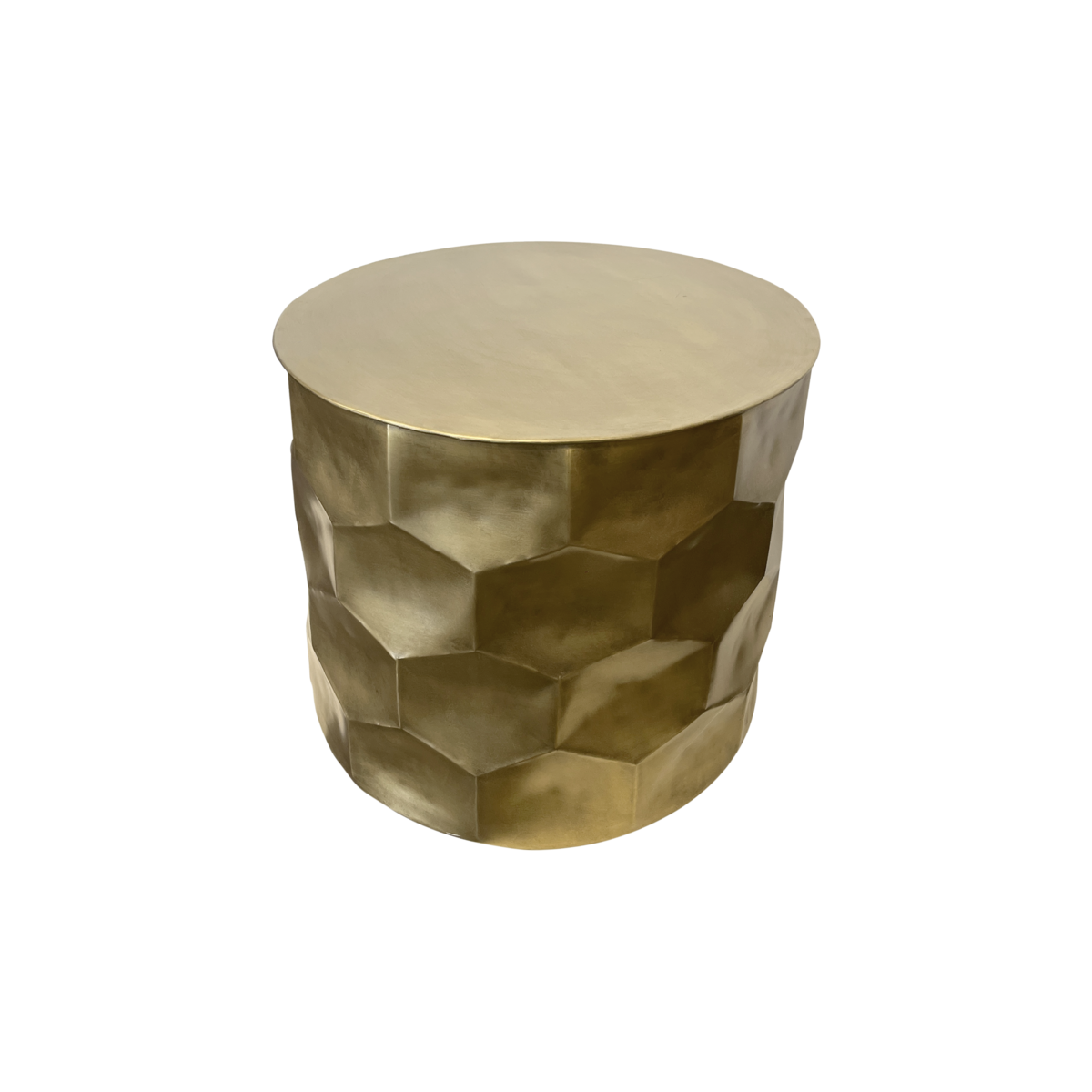 Gold hexagon table in golden metal Ø 61 x 50 h cm