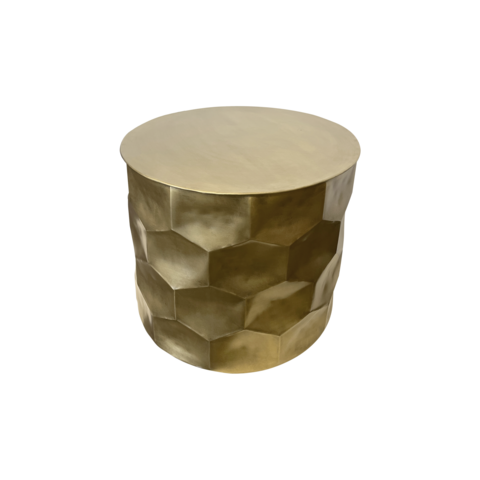 Gouden zeshoekige tafel in goudkleurig metaal Ø 61 x 50 h cm