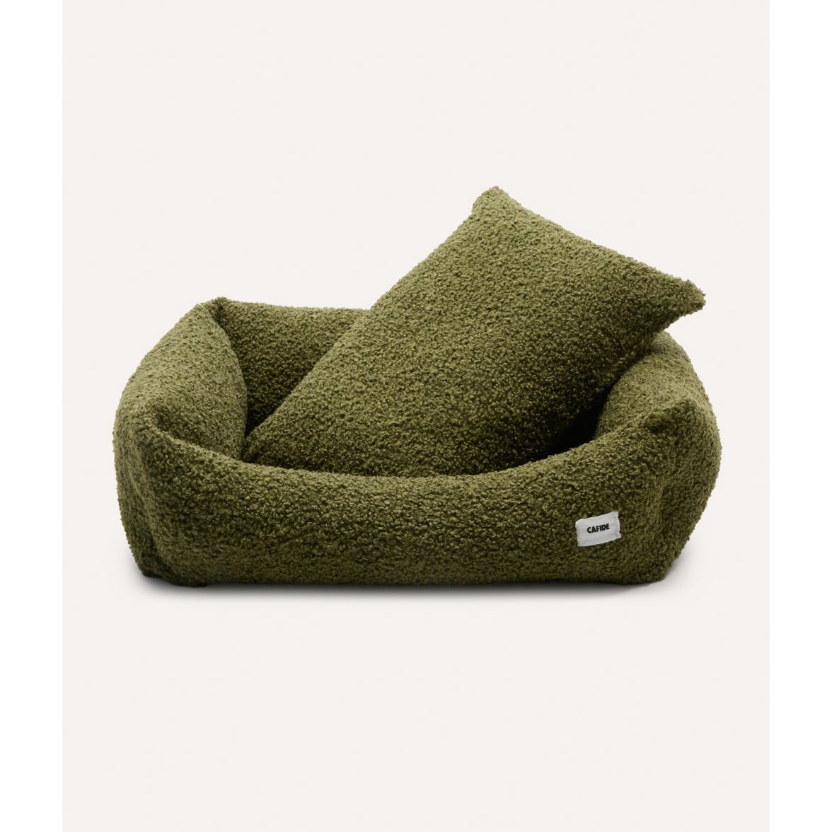 Green Sheepskin Dog Bed, Snozy