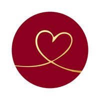Labels - Heart - Bordeaux - 250 pieces