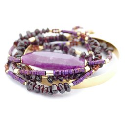 Milla wrap armbånd granat sten