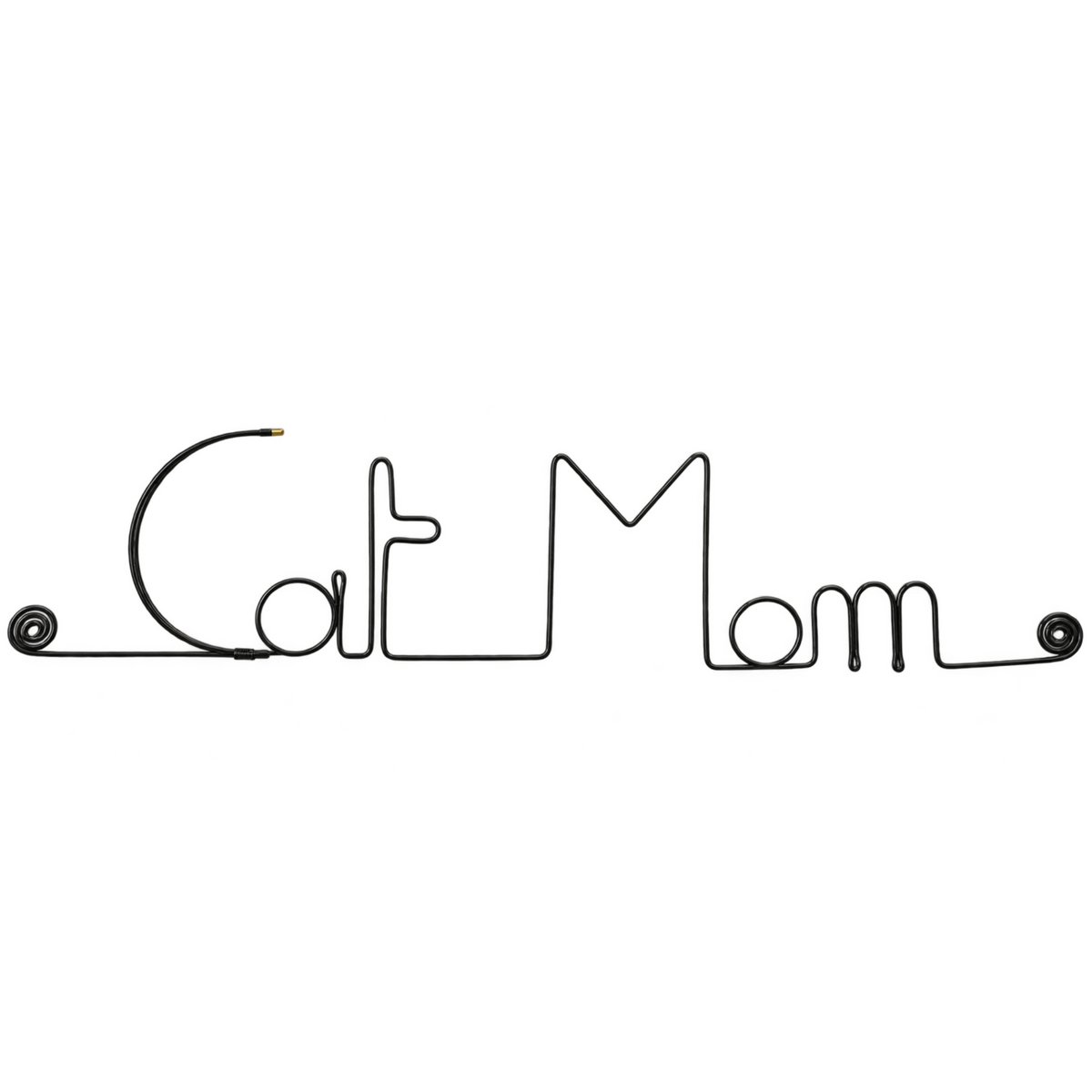 Decoración de pared de alambre "Gato" "Mamá Gato" - para fijar - Joyería de pared