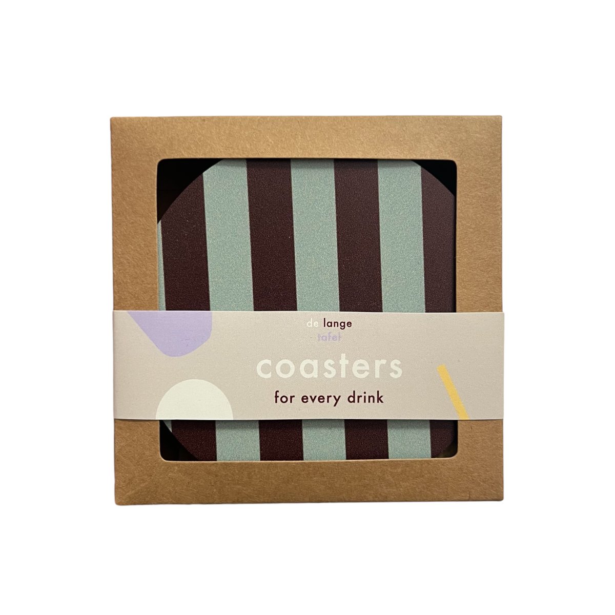 Coasters · Striped mint/eggplant