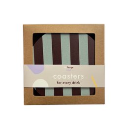 Coasters · Striped mint/eggplant