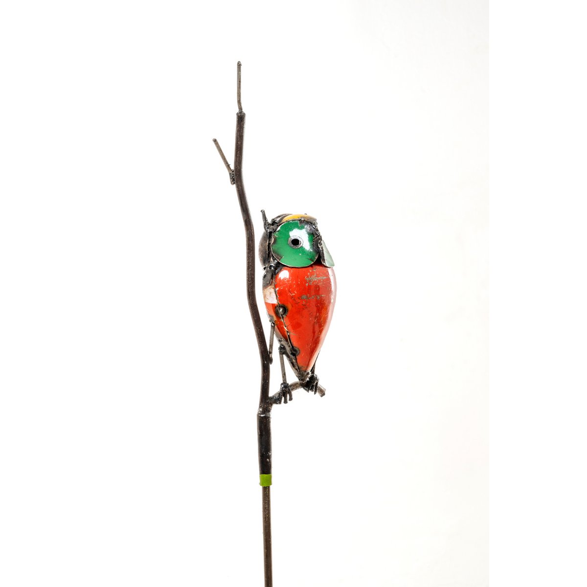 ZIMBA-ARTS CHOUETTE COLORÉE EN MÉTAL SUR BÂTON