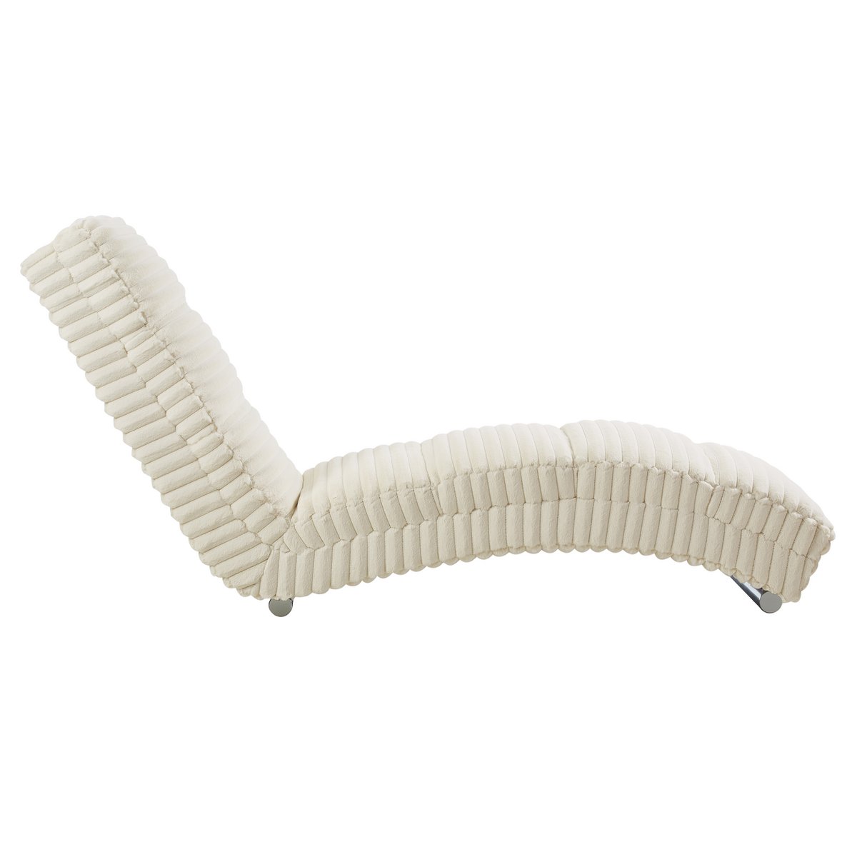 Chaiselongue Plüsch-Cord Beige