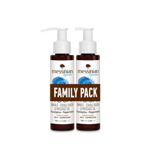 Familiepakket Yoga Inadem-uitadembad- en massageolie Messinian Spa