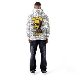 Kapuzenpullover mit Bart-Print Weiß