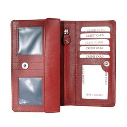 Leder-Damengeldbörse RFID - Leder-Damengeldbörse - Mundharmonika-Modell