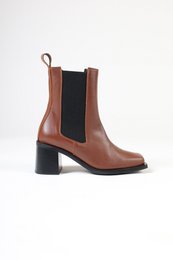 GRACE CUOIO - Leather Heeled Ankle Boots