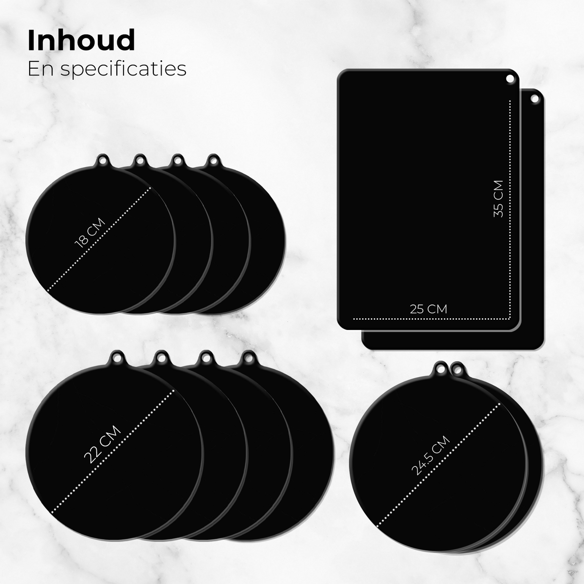 Protégeurs à induction - noir, 12 pièces