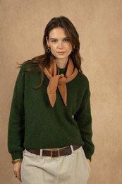 Foulard triangle uni 100% laine mérinos
