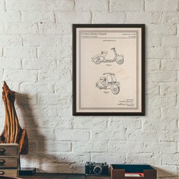 Affiche brevet Scooter Vespa