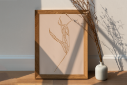 Poster Boho Minimal Nude Foglia Ramo