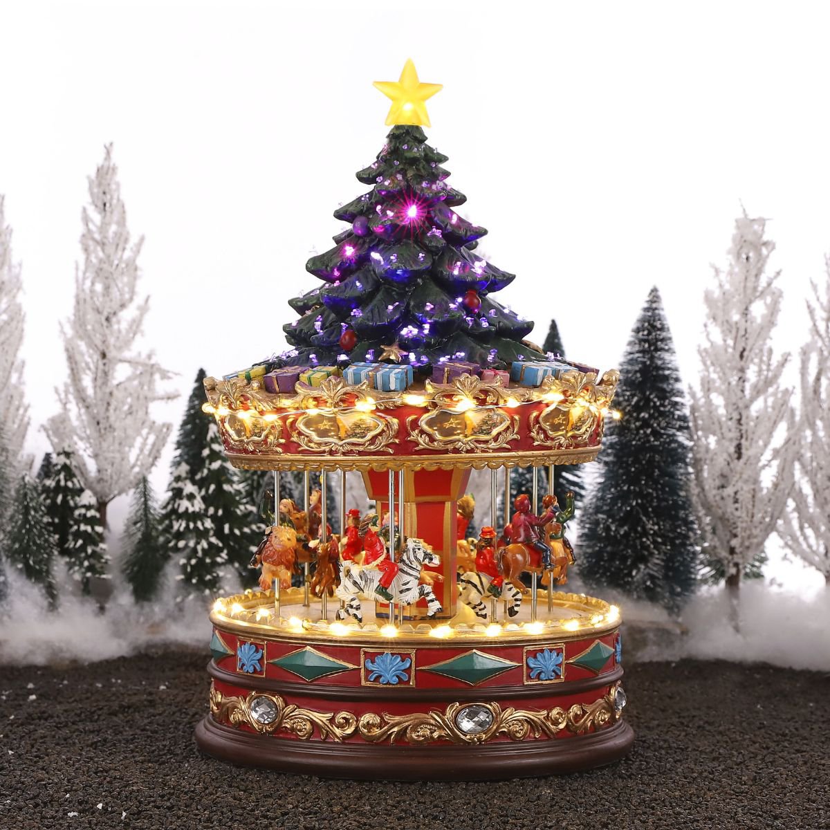 Carrusel en miniatura Christmas Village Multicolor
