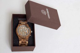 Surveillance verte | Minuterie | Montre en bois unisexe | Bois de zèbre