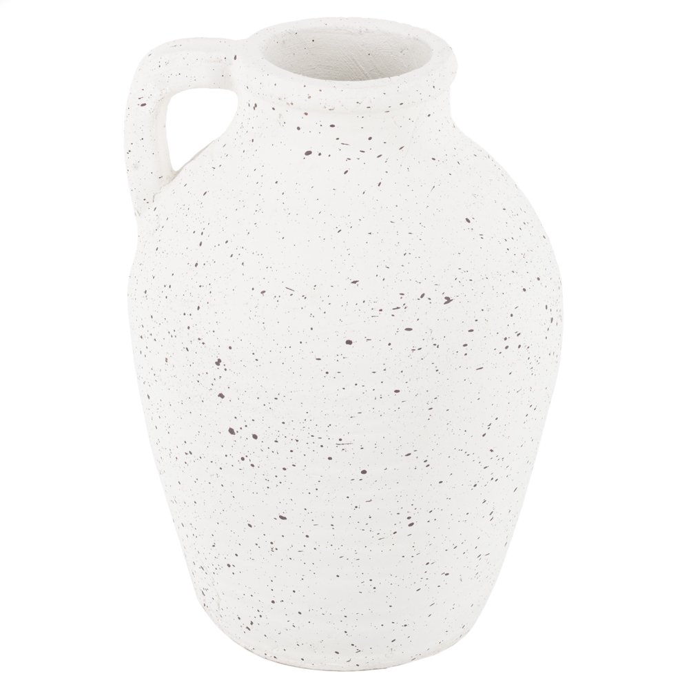 Earthenware vase with handle natural