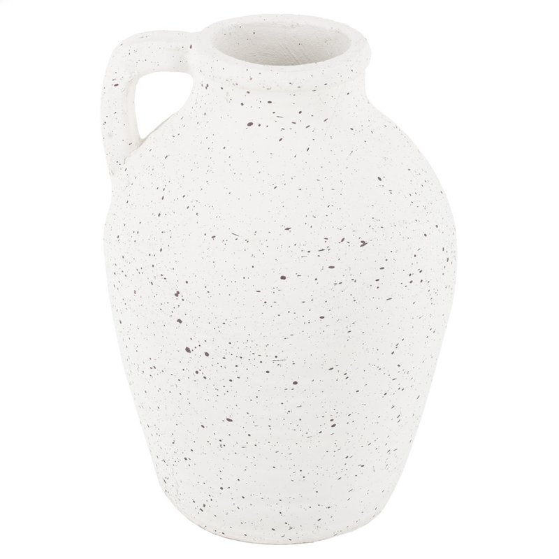 Earthenware vase with handle natural