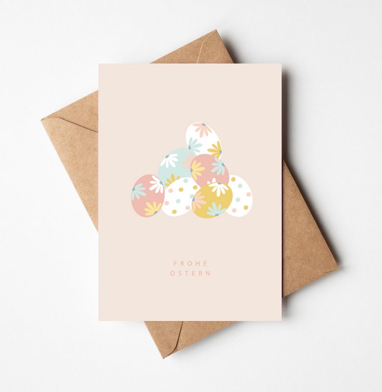 Carte de voeux "Oeufs de Pâques"
