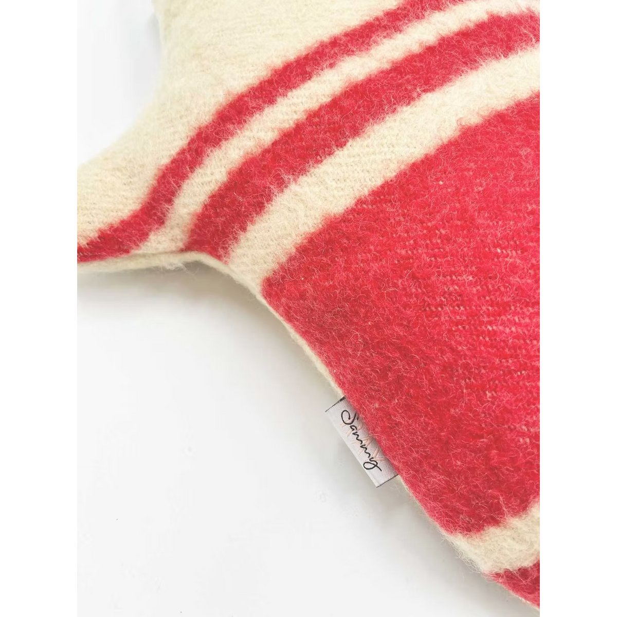 Nilpferd-Kuscheltier - Vintage Wolldecke - Rot Beige