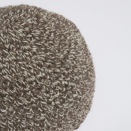 Rå uld hånd strikket ribbed kant beanie hat