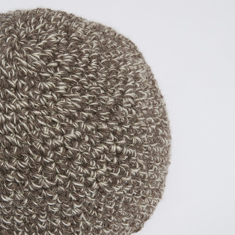 Rå uld hånd strikket ribbed kant beanie hat