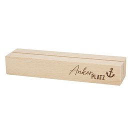 Map stand anchorage made of sustainable beech wood – map holder with anchor engraving – maritime home accessory