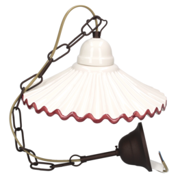 Pendant chandelier d 30 cm pink edge with ceramic chain