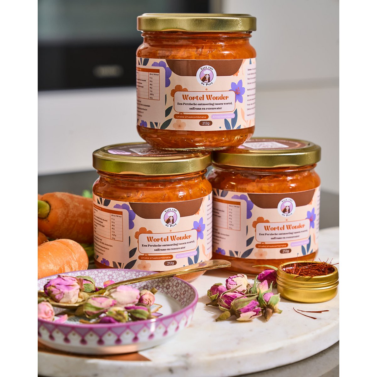 Wortel Wonder - Perzische spread met saffraan en rozenwater