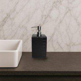 Soap dispenser faux leather crocodile black dispenser imitation leather