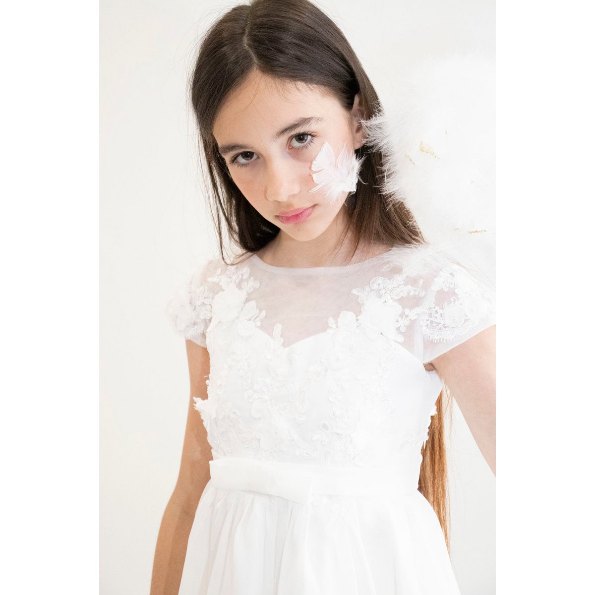 Ceremonial dress JEANNE - White - Size: 130 cm (7/8 years)
