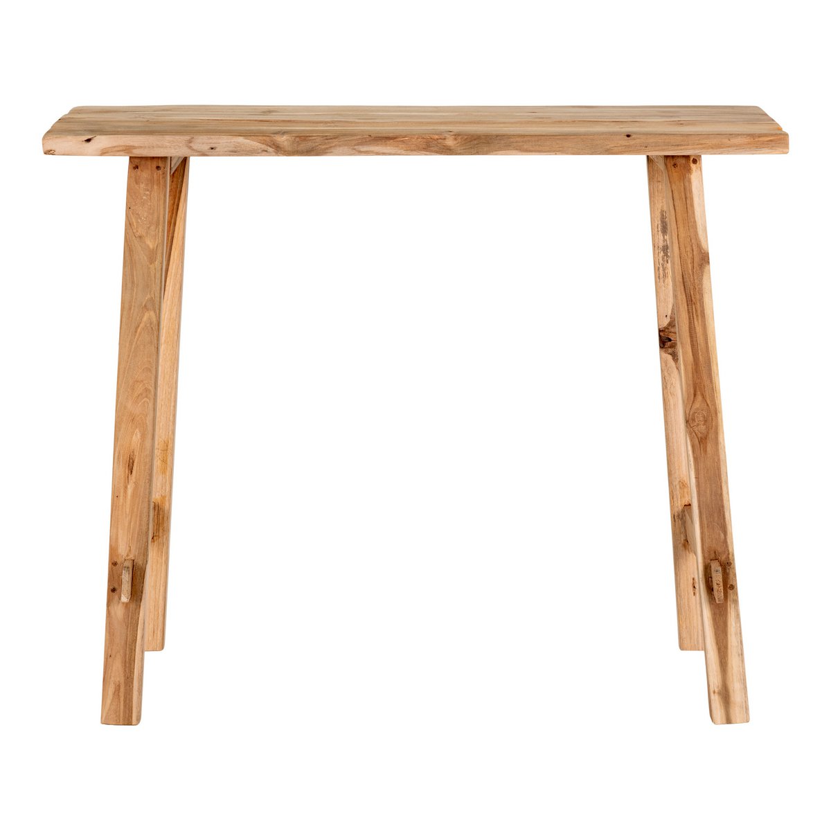 Stolik konsolowy Girona - drewno tekowe, naturalny - 90x30x80 cm