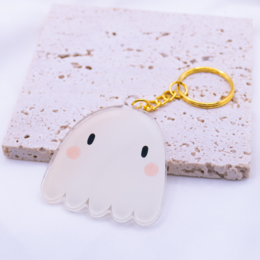 Keychain Ghost Halloween made of acrylic - gift autumn key ring moving in sweet ghosts