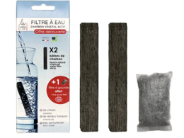 Pack descubrimiento 2 barritas de carbón francés + 1 botella de filtro de regalo
