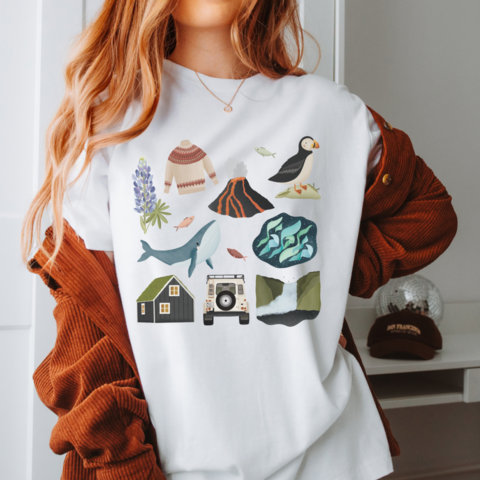 Tshirt Island Reise -  BIOBAUMWOLLE Skandinavien Shirt - Iceland Souvenir