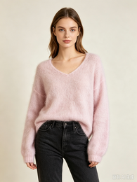 Mohair trui met V-hals REF. 7714