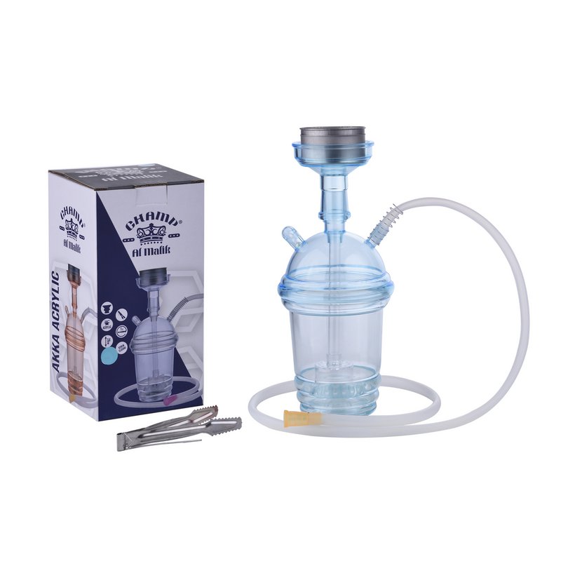 Shisha-Komplettset – ideal für Reisen, Strand, Festivals – Shisha mit Silikonschlauch, Zange, Wasserpfeife, komplettes modernes Acrylglas-Set
