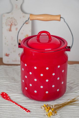 Emaille Milch kann gekotzt rot 3,3L Isabelle Rose