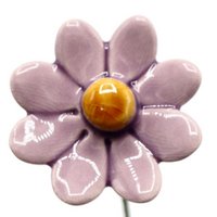 Gänseblümchenblume Keramik klein lila 3,5 cm