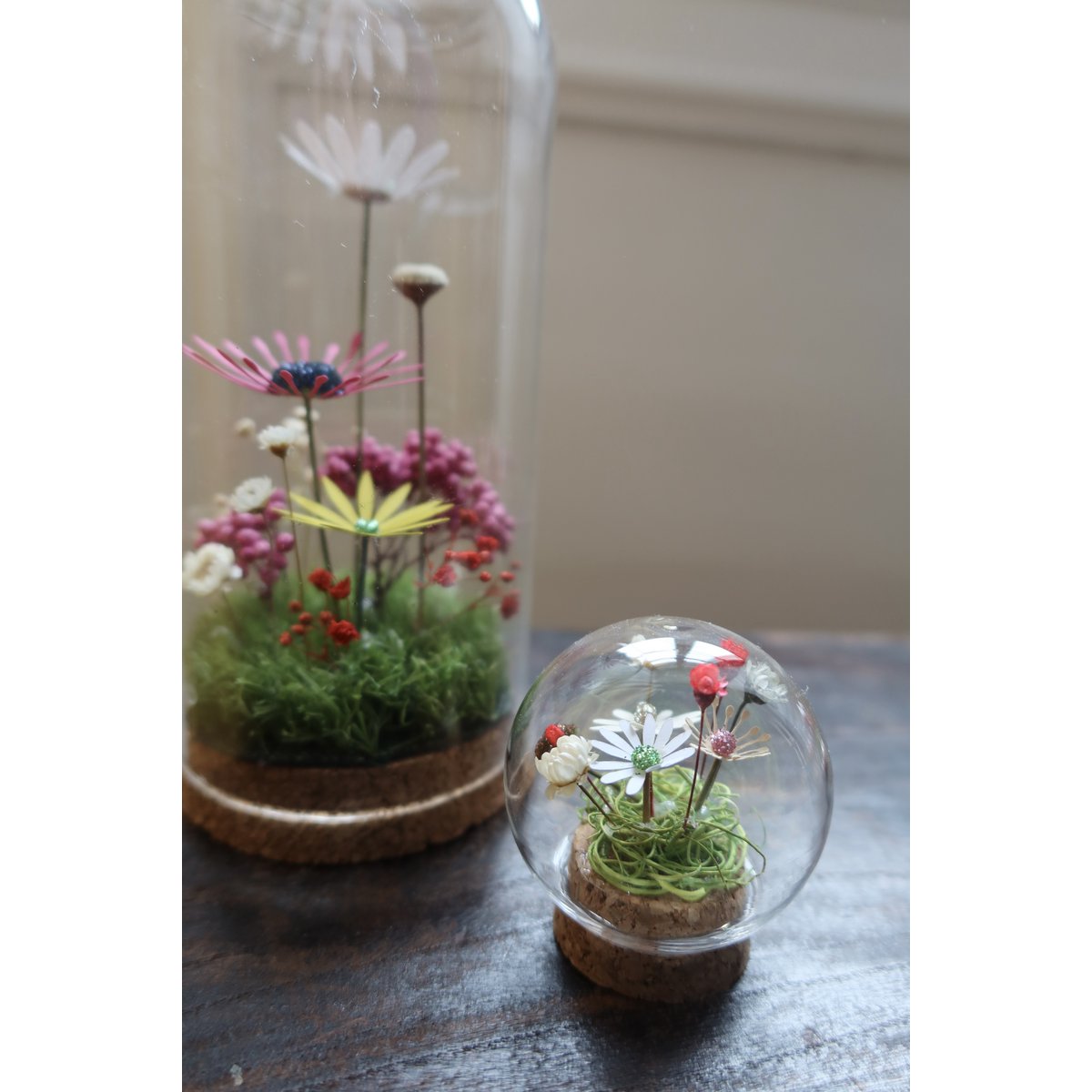 Campana de flores secas (burbuja para bebés)