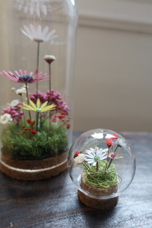 Campana de flores secas (burbuja para bebés)