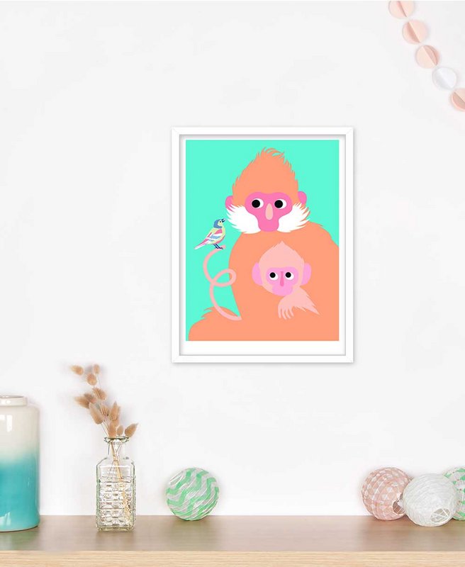 Plakat- Pomarańczowe małpy
