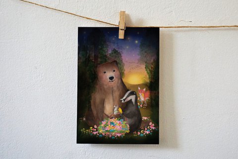 Card bear, badger and fox thank you!